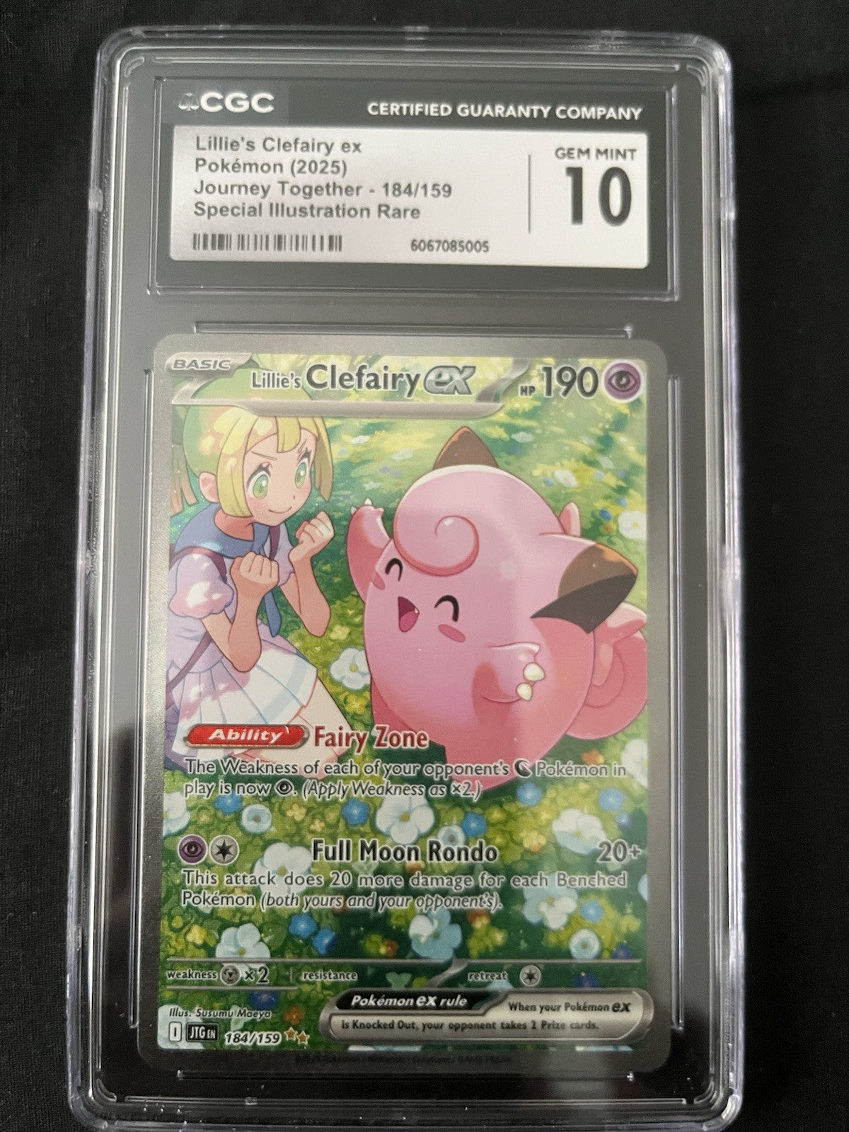 Pokemon Lillie's Clefairy ex 184/159 Sv09: Journey Together Holo - CGC 10!