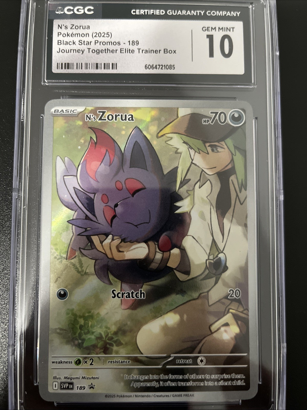 Pokemon N's Zorua 189 Sv: Scarlet & Violet Promo Cards Holo - CGC 10!