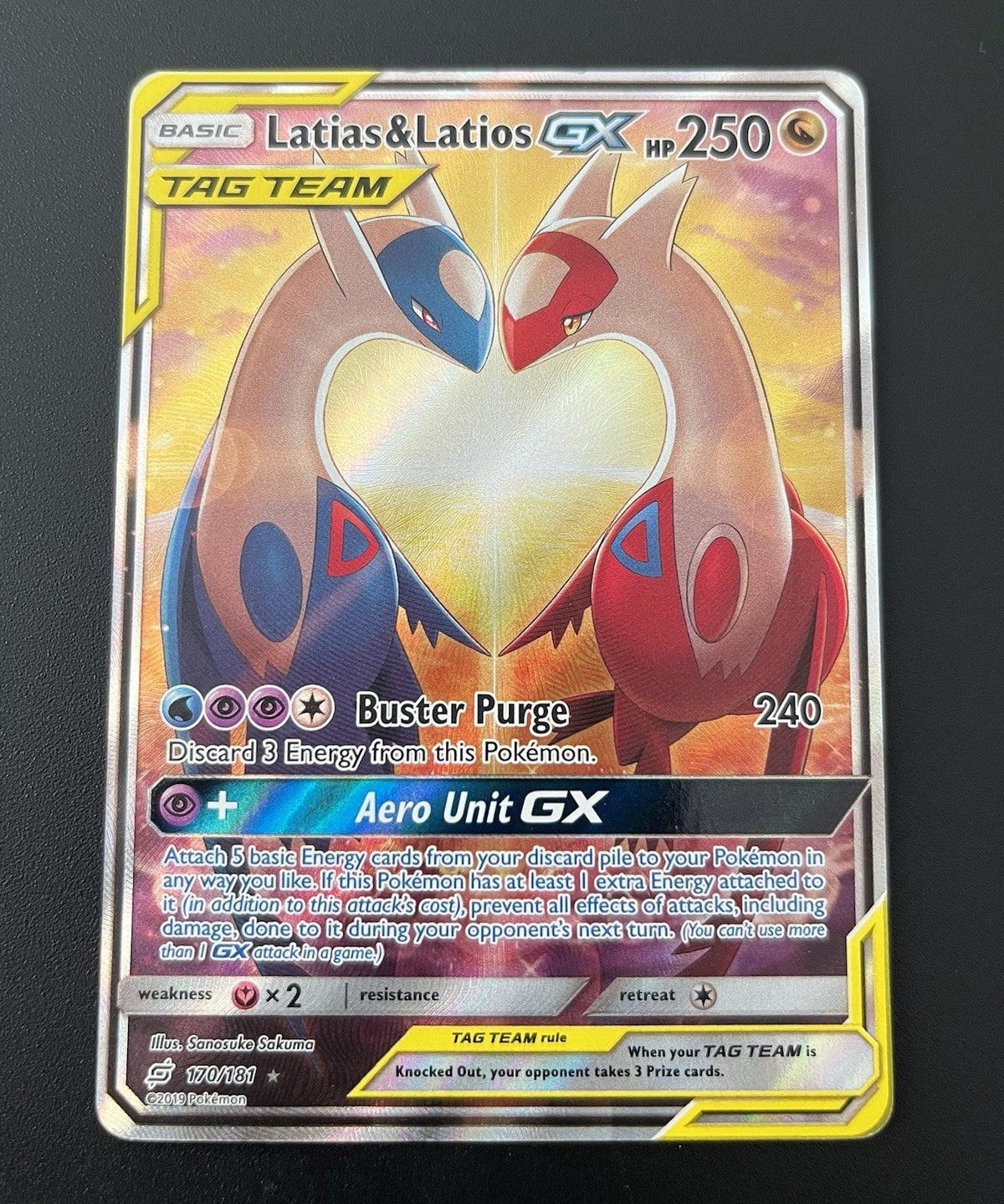 Pokemon Latias & Latios GX 170/181 Sm-Team Up Holo - See Photos&Read Description