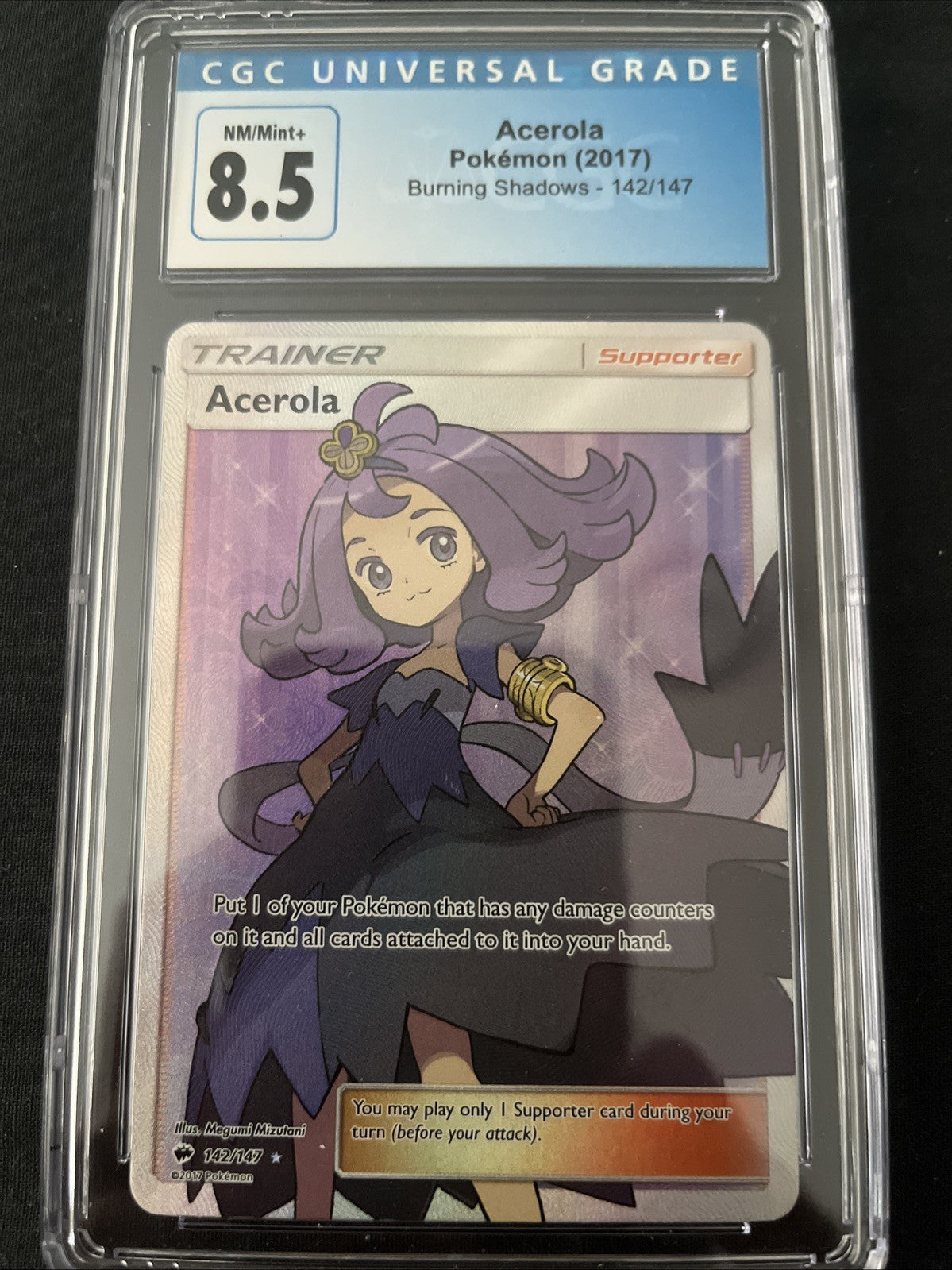 Pokemon Acerola (Full Art) 142/147 Sm-Burning Shadows Holo
