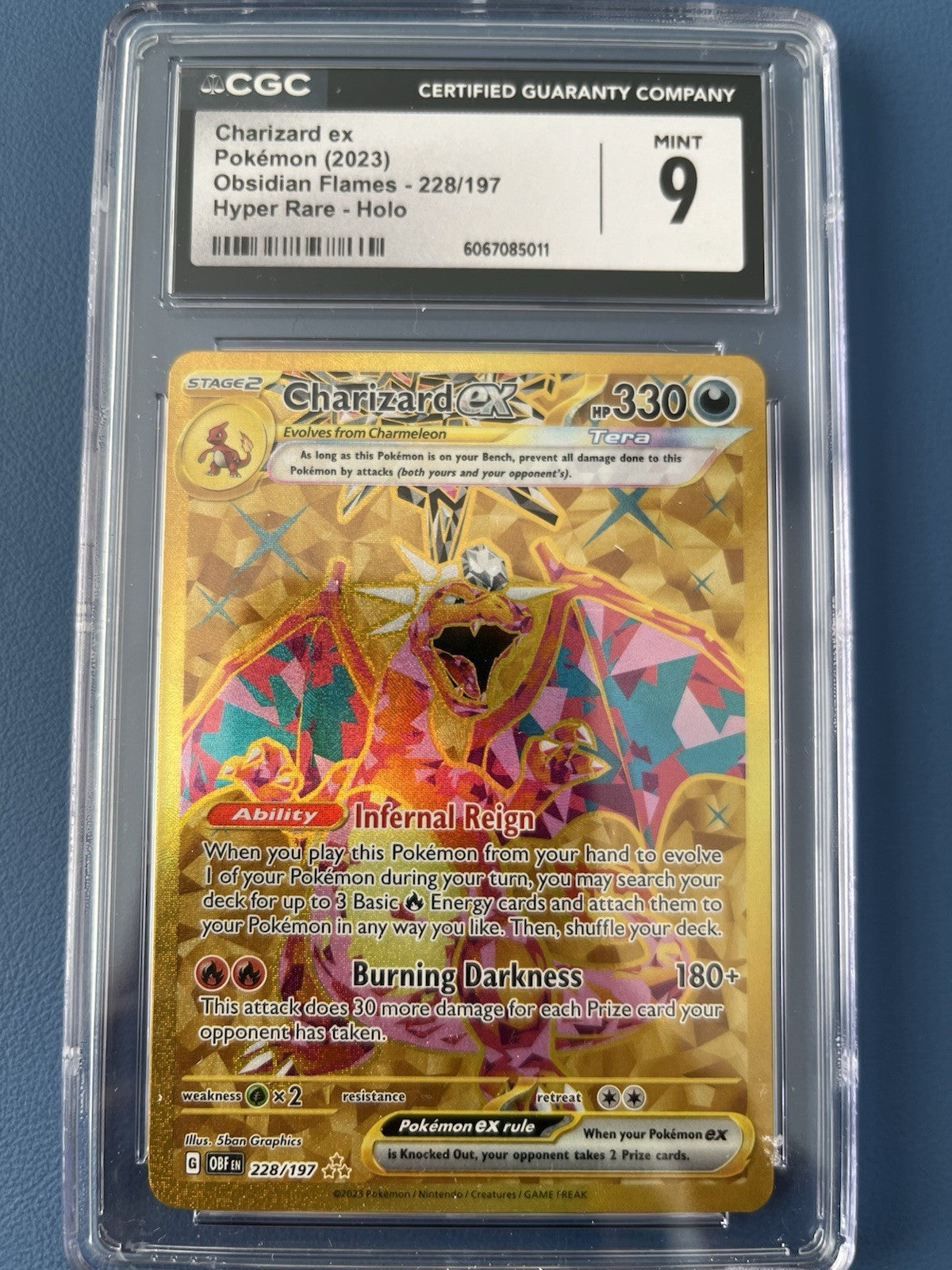 Pokemon Charizard ex 228/197 SV03: Obsidian Flames Holo - CGC 9