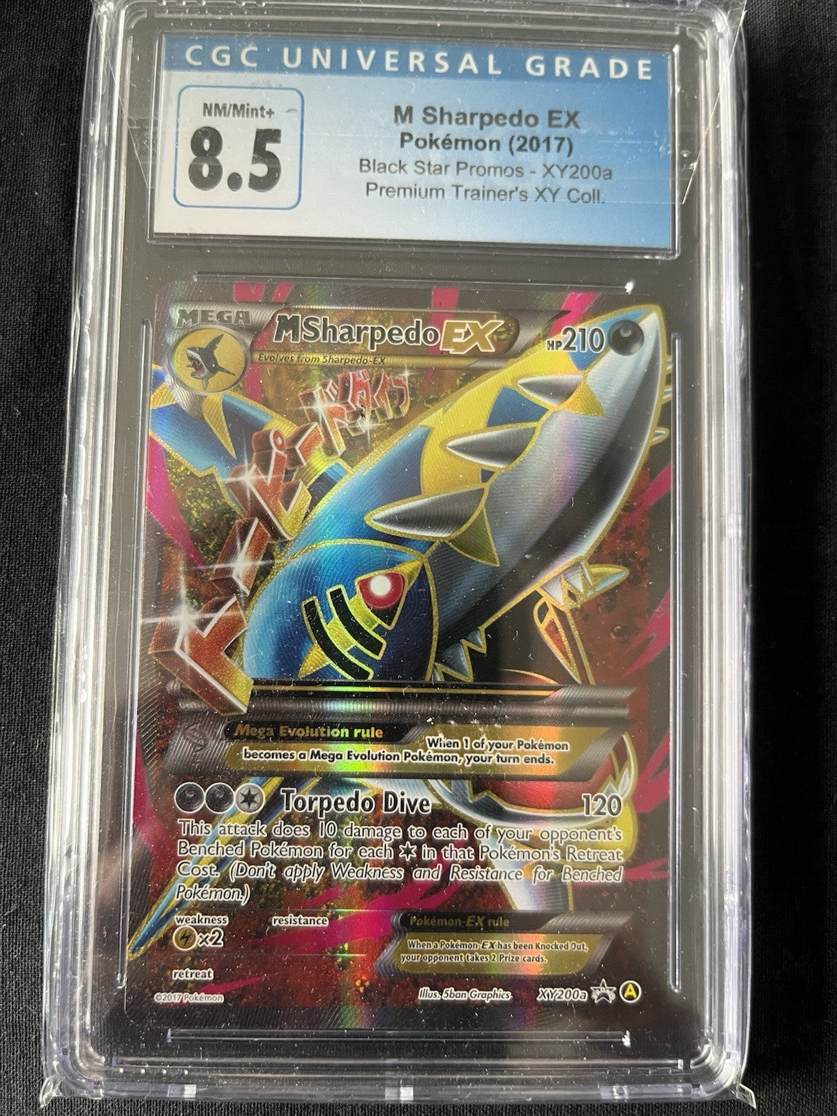 Pokemon Mega Sharpedo EX - XY200A Alternate Art Holo - CGC 8.5