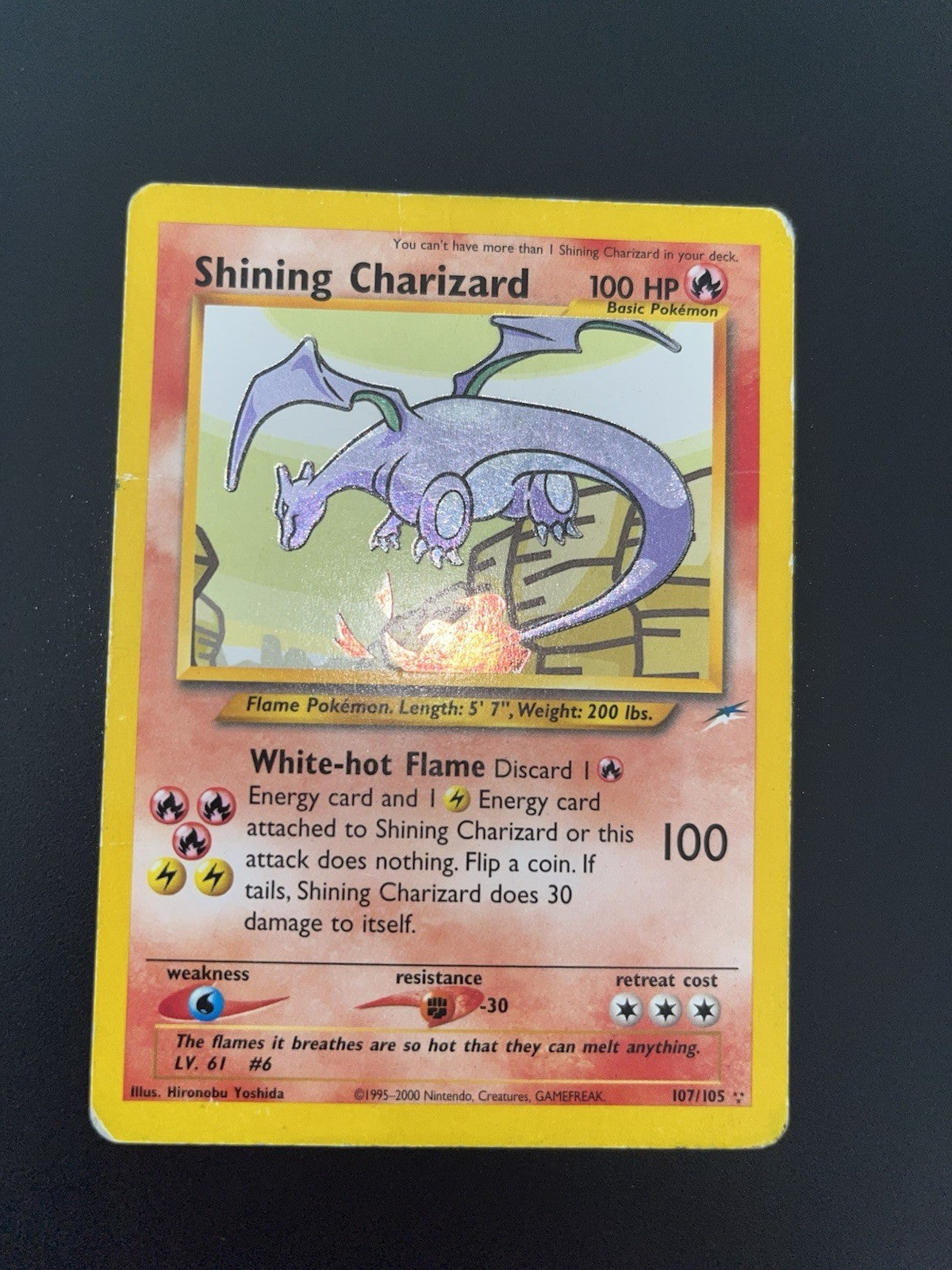 Pokémon Shining Charizard 107/105 Neo Destiny Secret Rare Holo 100 HP - Damaged