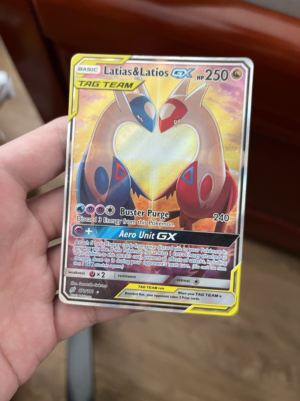 Pokemon Latias & Latios GX 170/181 Sm-Team Up Holo - See Photos&Read Description