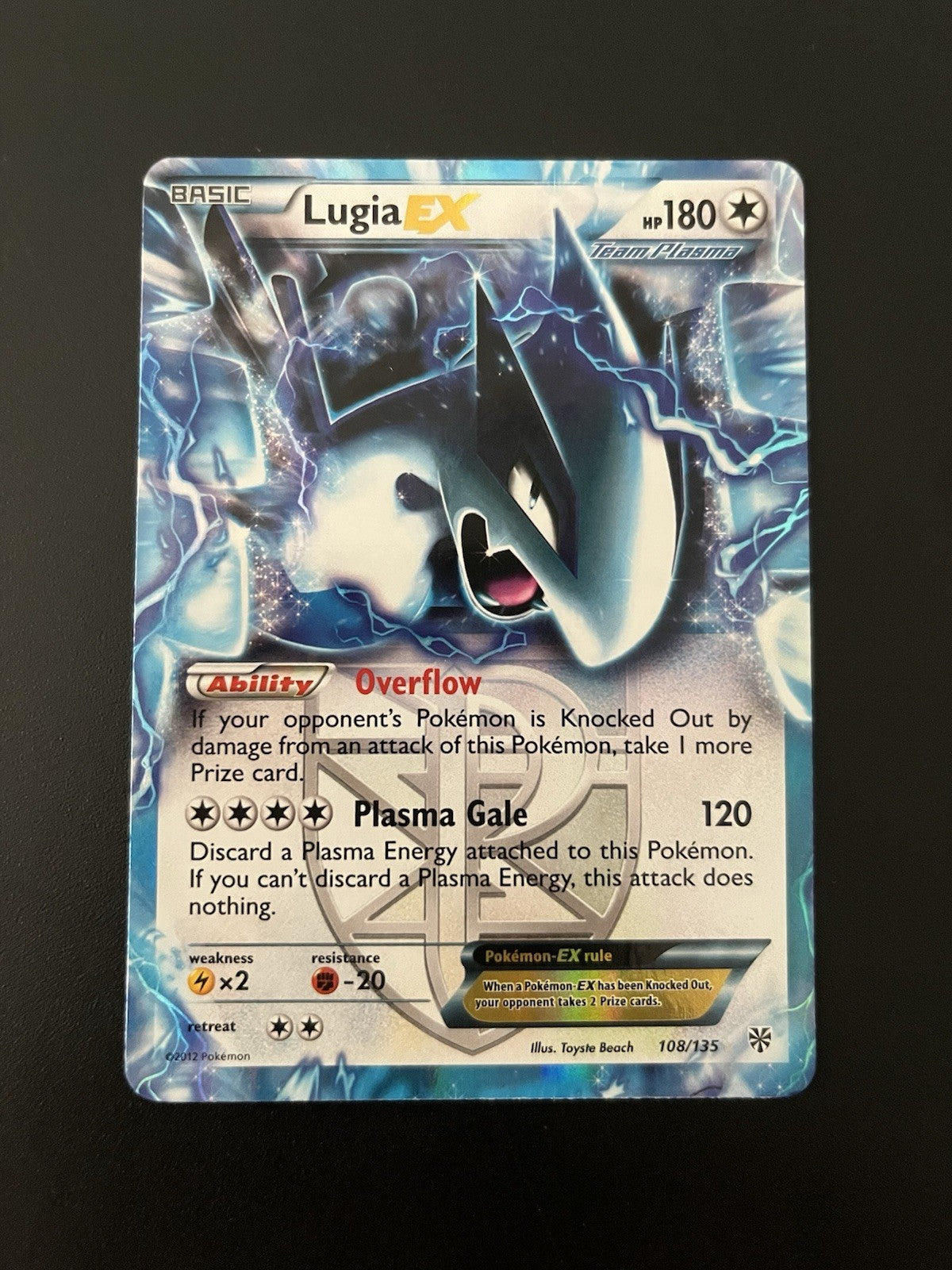 Pokemon Lugia EX (Team Plasma) 108/135 Plasma Storm Holo - Near Mint