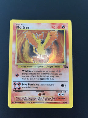 Pokemon Moltres 12/62 Fossil Holo - Heavy Played