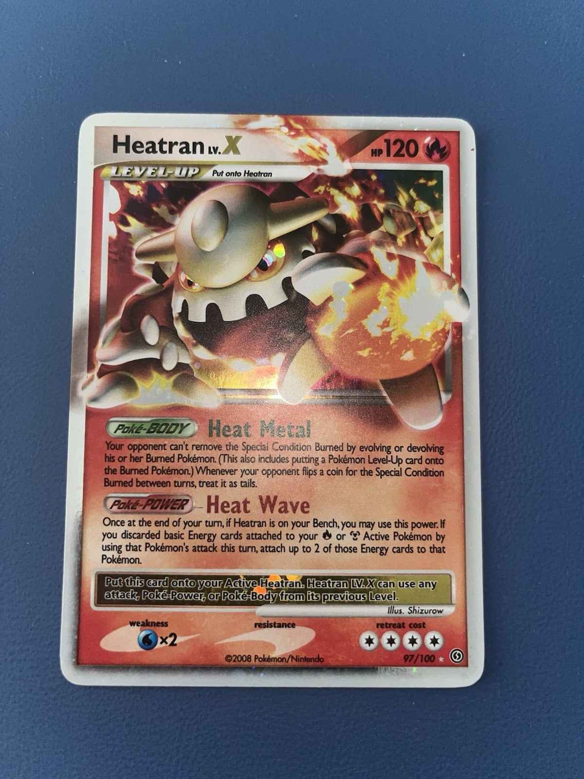 Pokemon Heatran LV.X 97/100 Stormfront Holo - Lightly Played