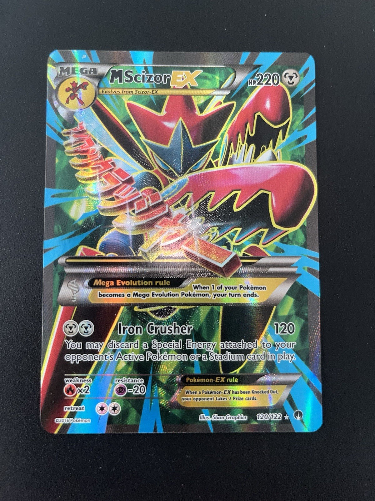 Pokemon M Scizor EX (Full Art) 120/122 Breakpoint Holo - Lightly Played