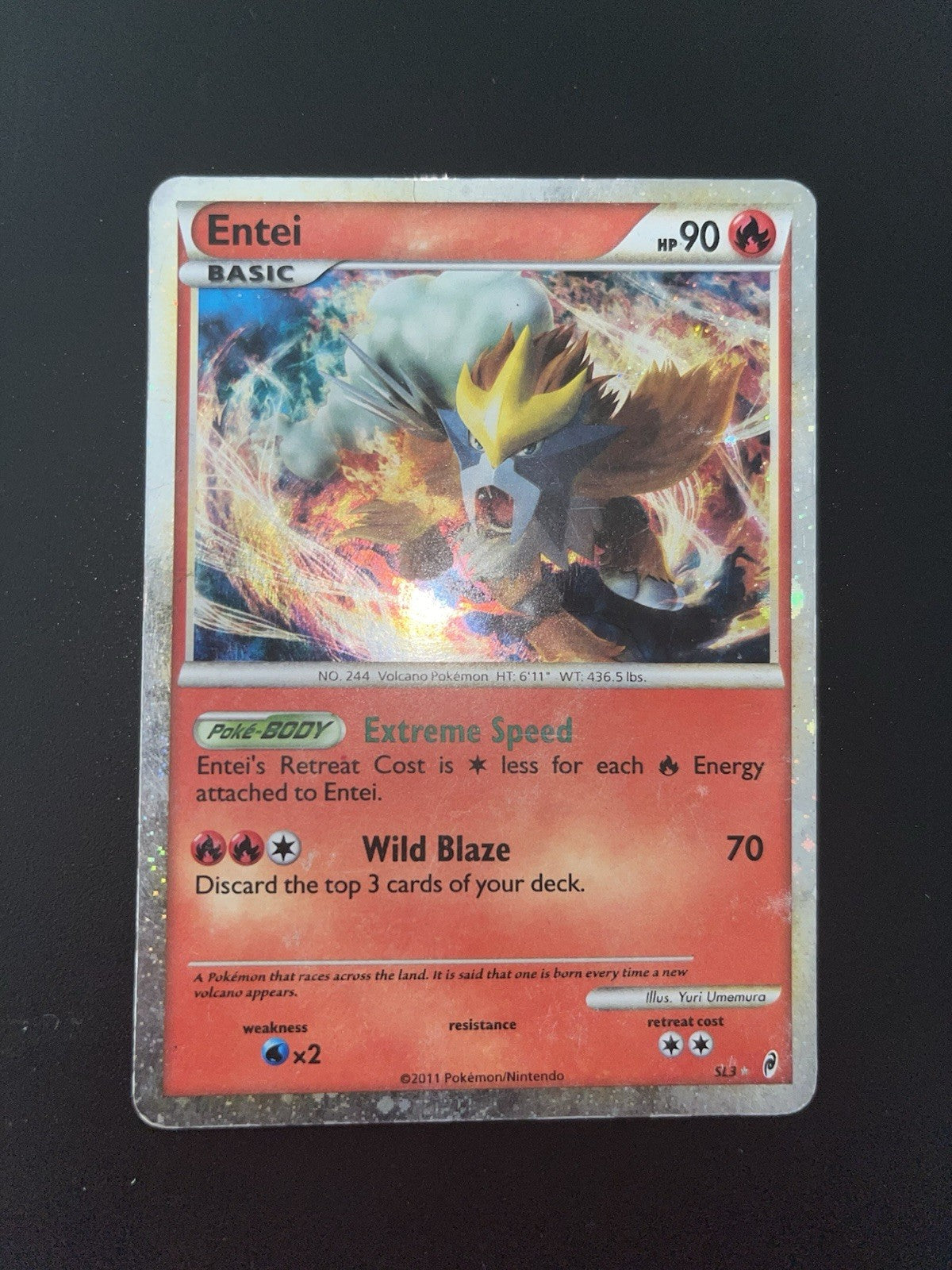 Pokemon Entei (Shiny) SL3 Call of Legends Holo - Damaged