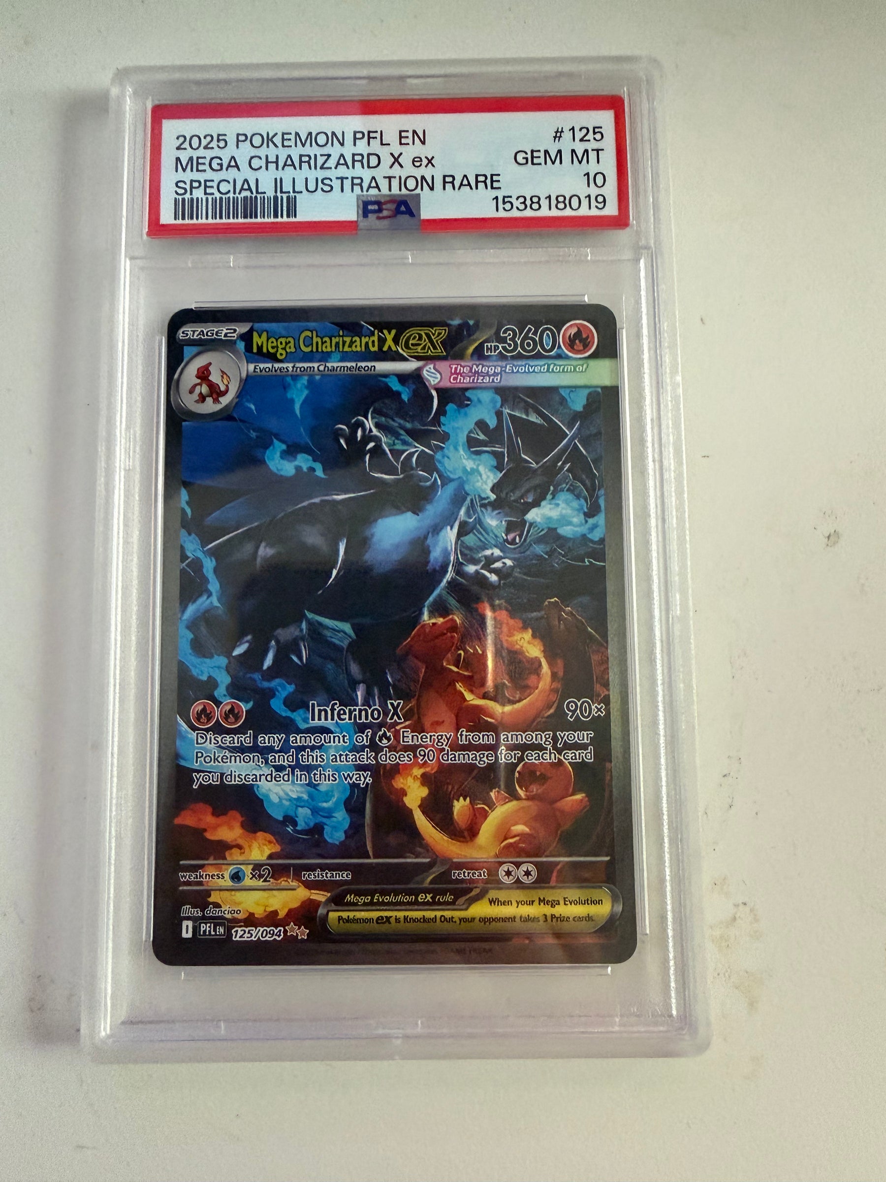 Phantasmal Flames Mega Charizard X EX 2025 #125 PSA - 10