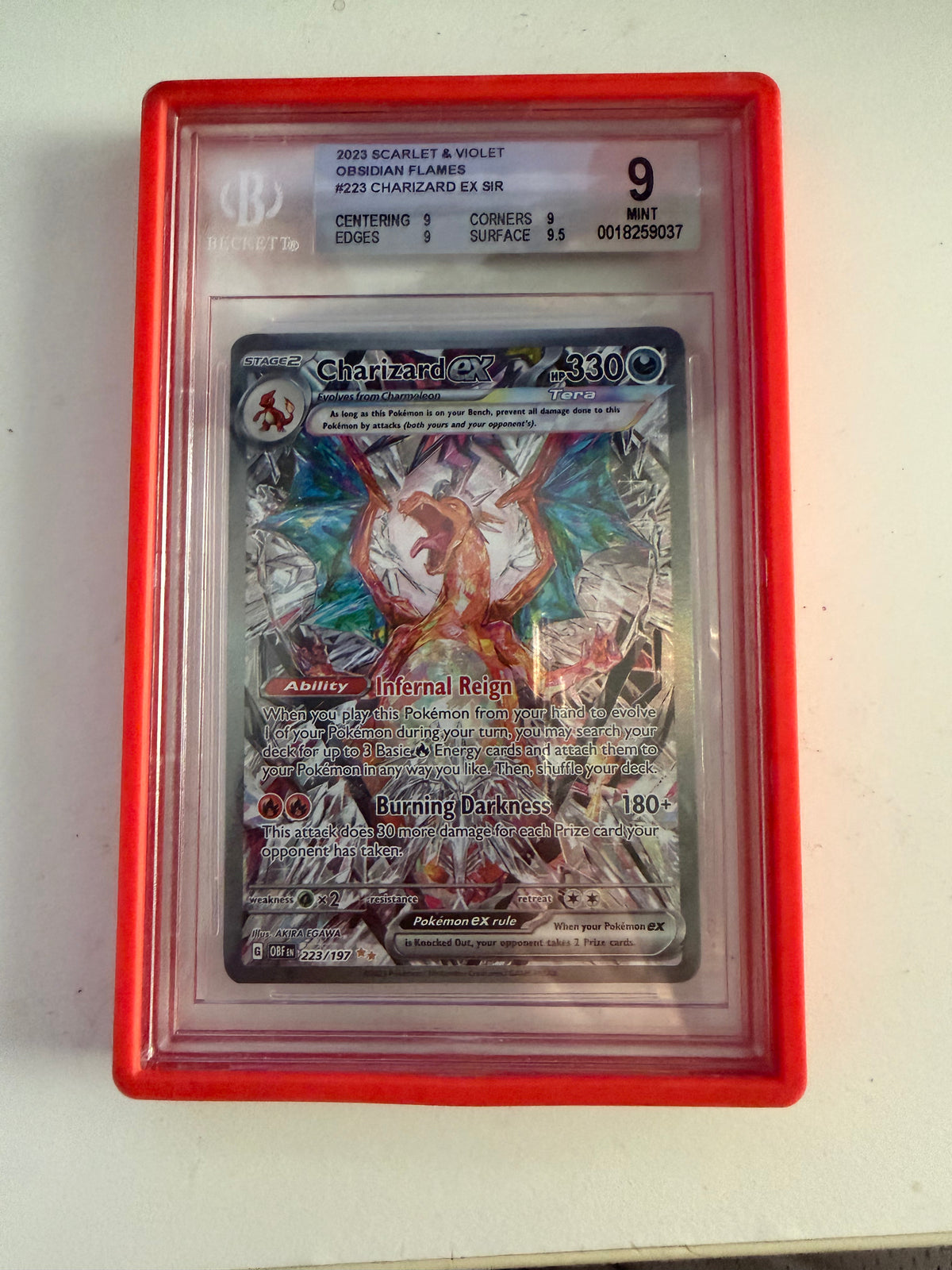 2023 Pokemon Obsidian Flames Charizard ex #223 SIR BGS 9 Mint Special Illustration Rare